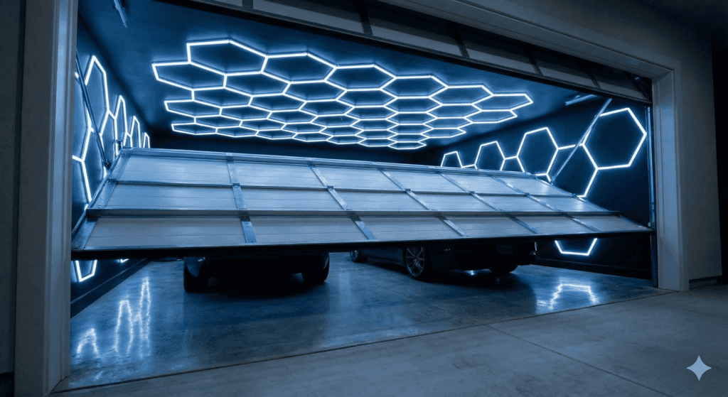 hexagon garage lights