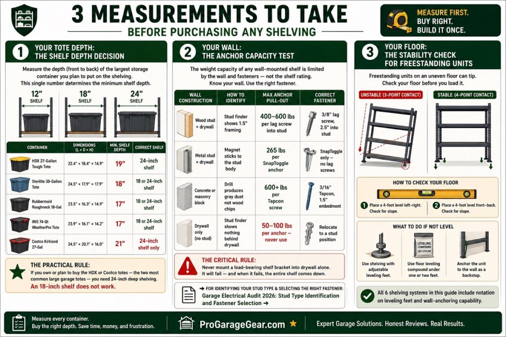 garage shelving ideas - Three Measurements to Take Before Purchasing Any Shelving infographics