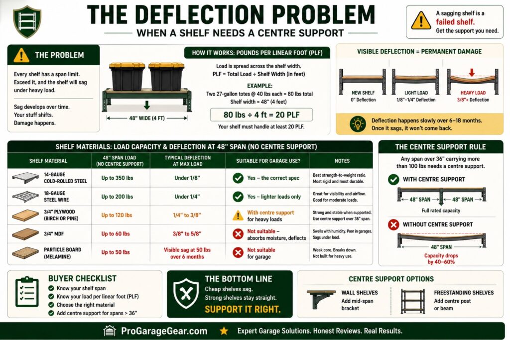the garage shlve deflection problem infographics