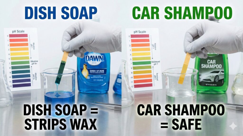 Scientifically prove why "Dawn" dish soap ruins car paint.