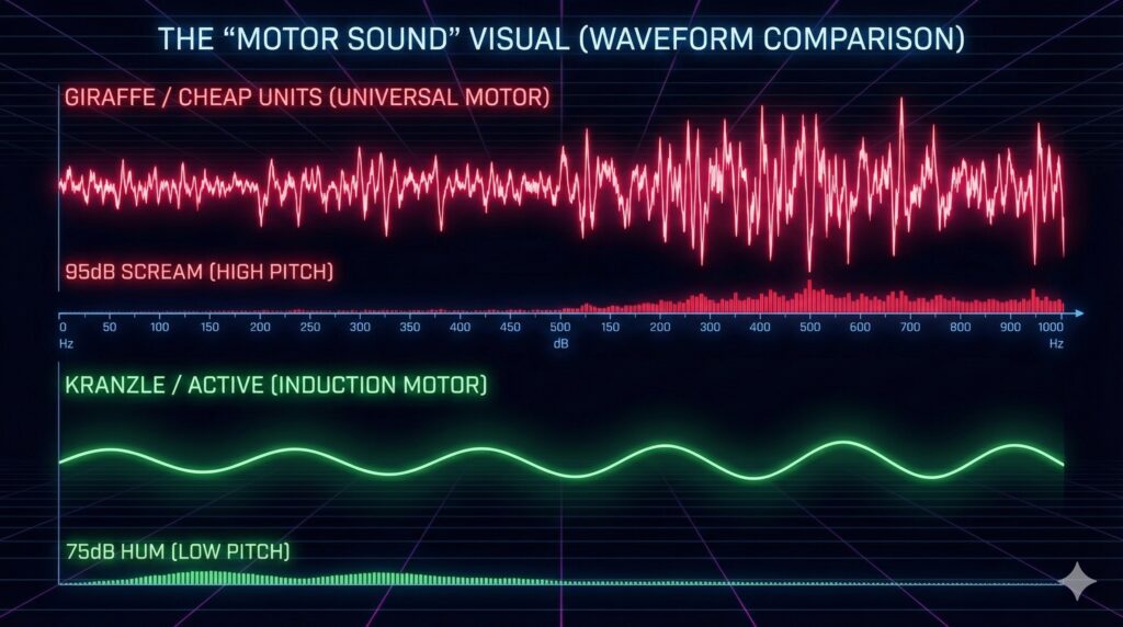 Visually explain why the Kranzle is better than the Giraffe