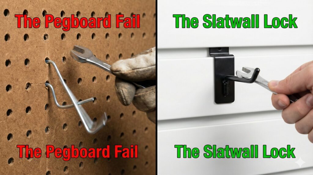 Validate the #1 user frustration—pulling a tool off the wall and having the hook fall on the floor.