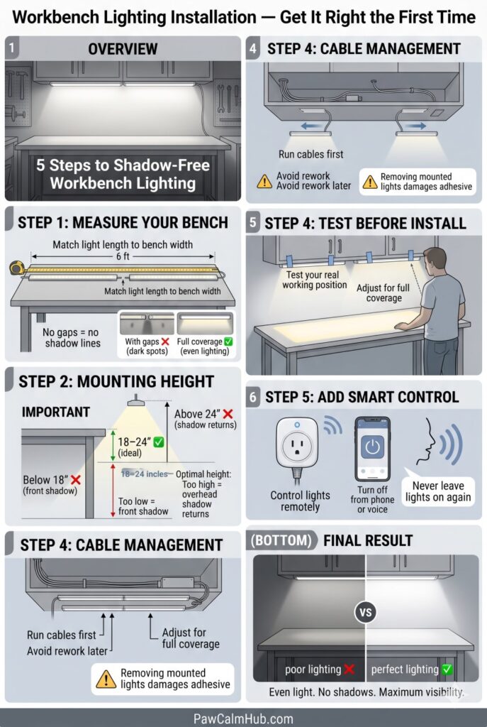 workbench lighting installation