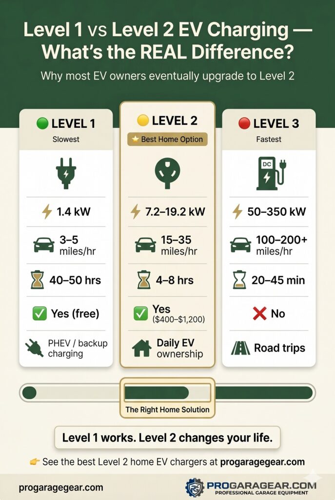 Level 1 vs Level 2 vs Level 3 Speed Comparison ev home charging