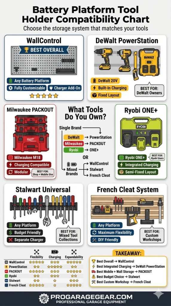 battery platform tool holder compatibility chart