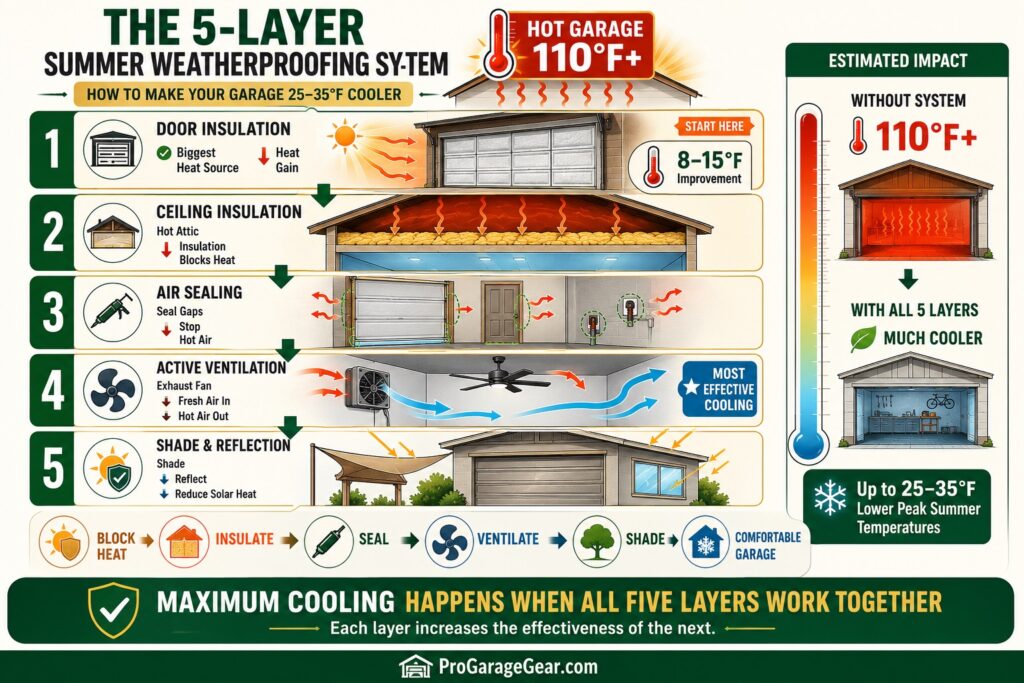 5-layer weatherproofing system infographics