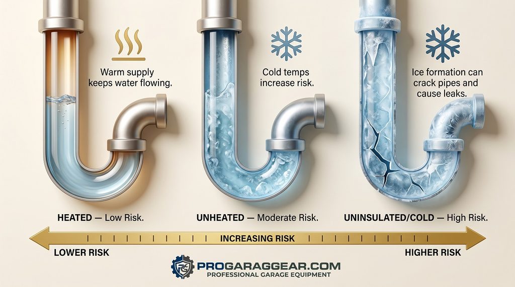 best garage utility sink - 3D editorial illustration of a sink P-trap cutaway showing the water seal that blocks sewer gas, with and without a vent pipe connected